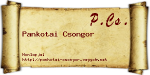 Pankotai Csongor névjegykártya